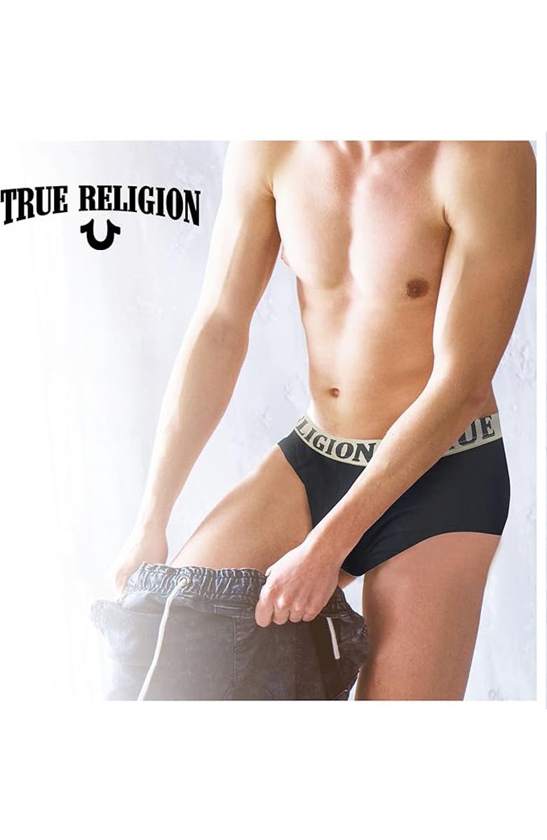 True Religion Briefs Soft Cotton Underwear Pack of 5, Alternate, color, Black