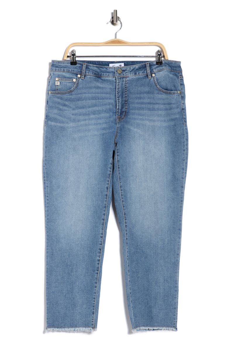 High Waist Ankle Straight Leg Jeans, Alternate, color, DESERT DUST