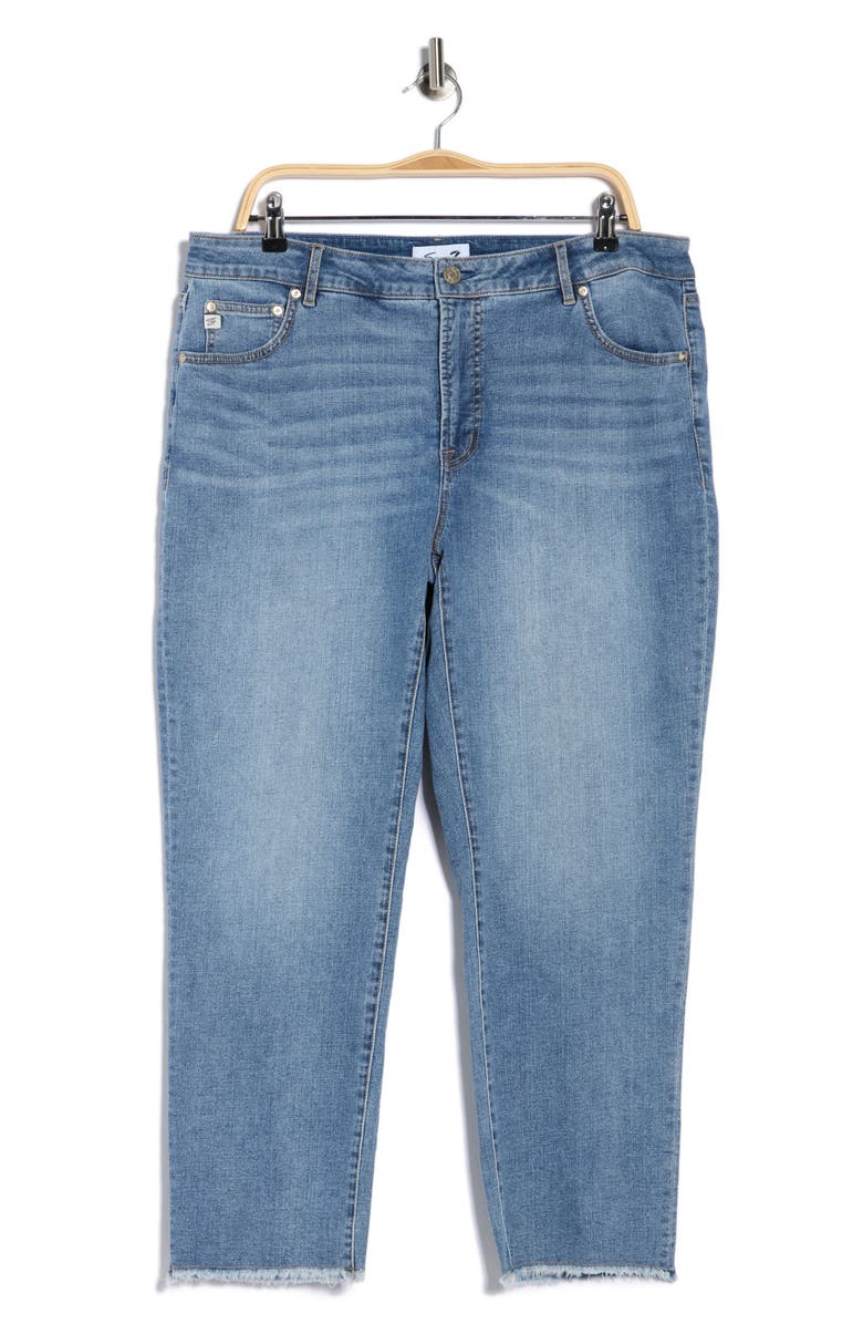 Seven7 High Waist Ankle Straight Leg Jeans, Main, color, Desert Dust