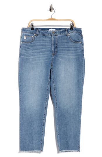 Seven7 High Waist Ankle Straight Leg Jeans In Black