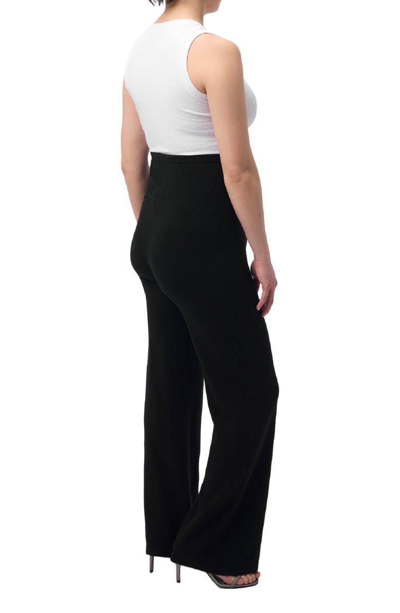 GOBI Mongolian Cashmere Wide-Leg Knitted Maternity Cashmere Pants, Alternate, color, Black