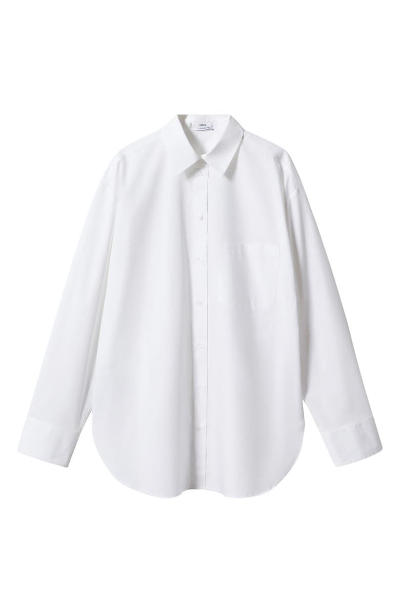 MANGO Oversize Cotton Button-Up Shirt, Alternate, color,