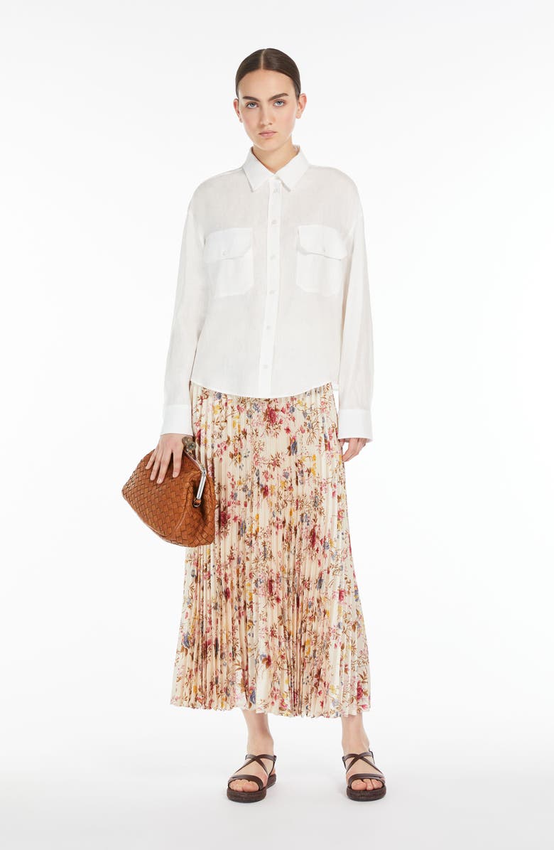 Weekend Max Mara Palio Floral Pleated Maxi Skirt, Alternate, color, 