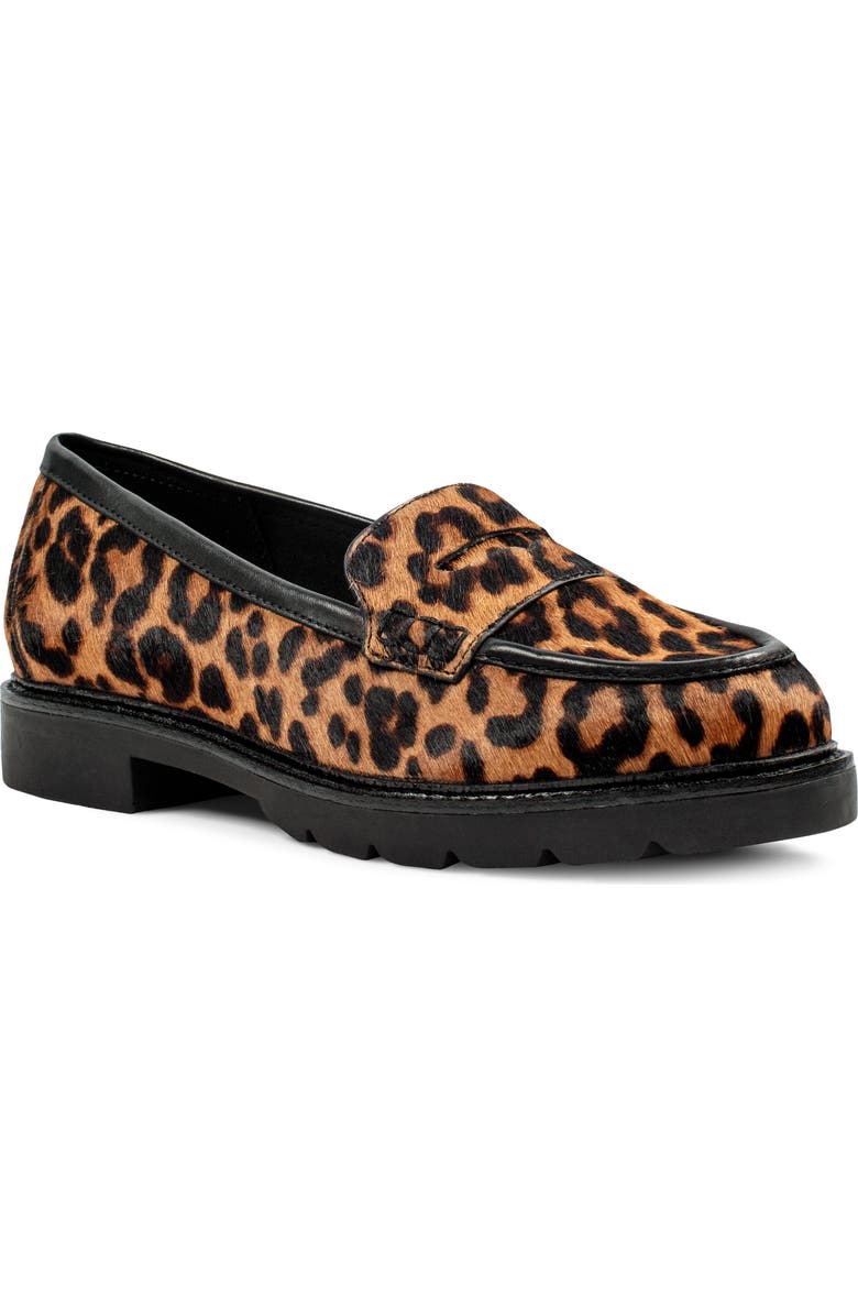 Rockport Genuine Calf Hair Penny Loafer - Wide Widths Available, Main, color, Dark Natural Print Calf Hair