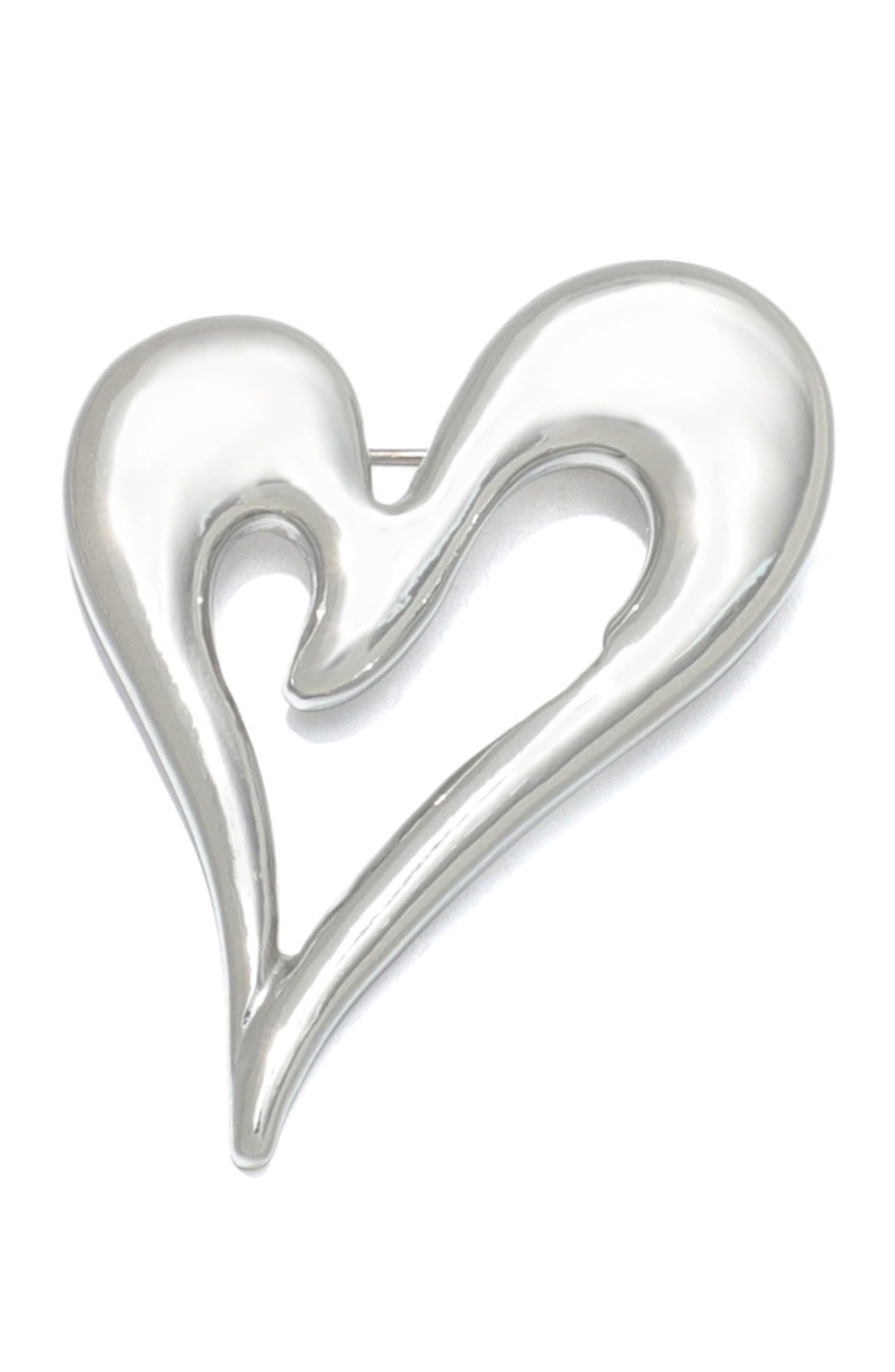 Puffed Heart Outline Pin