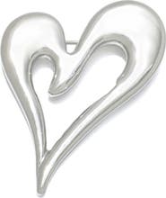 Adornia Puffed Heart Outline Pin