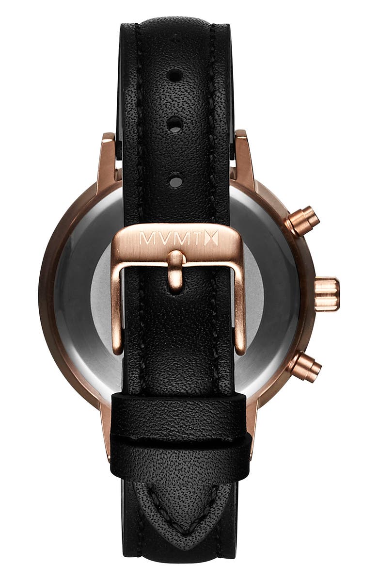 MVMT WATCHES MVMT Nova Chronograph Leather Strap Watch, 38mm, Alternate, color,