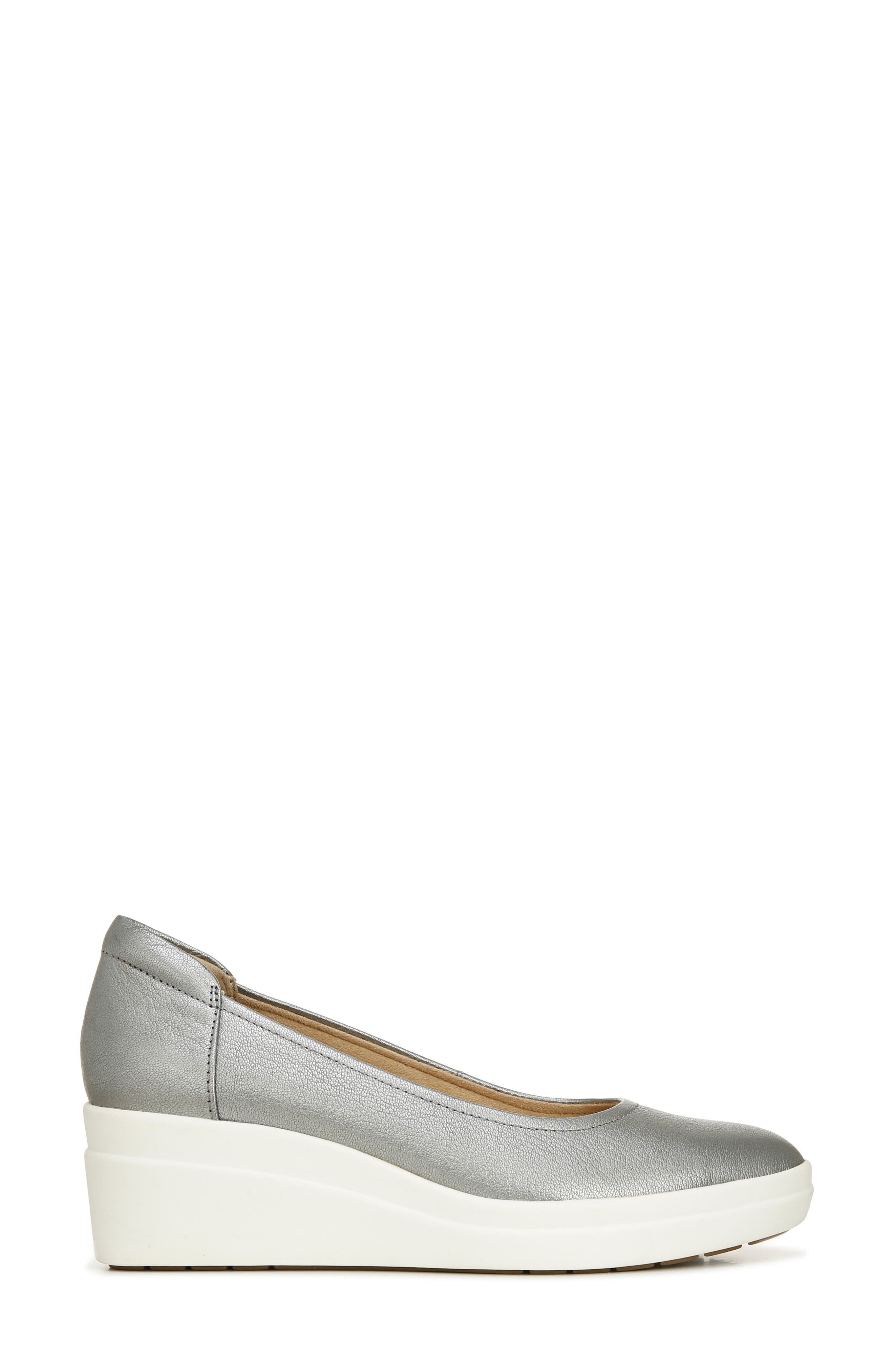 Susan Wedge Sneaker, Alternate, color, PEWTER LEATHER