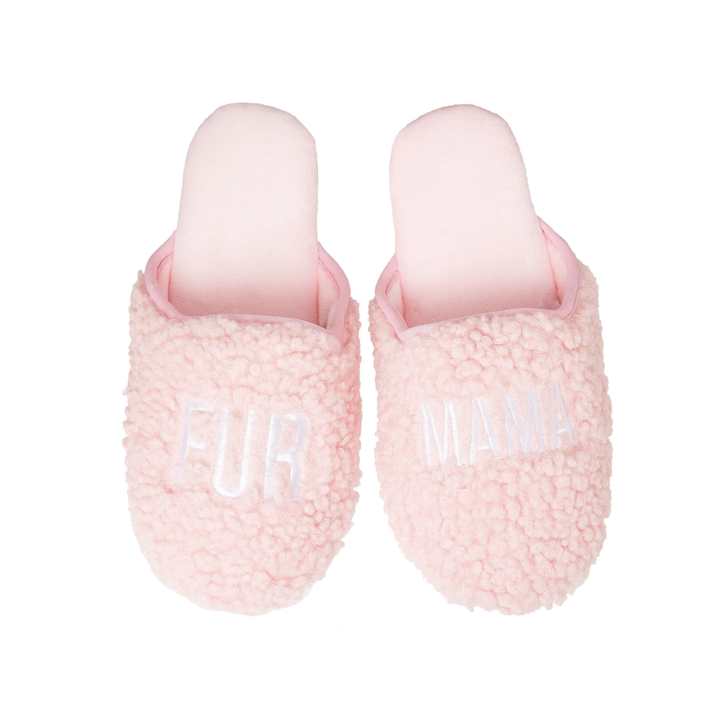 Totalee Gift Fur Mama Fabric Slippers Small/Medium Polyester Pink, Main, color, 