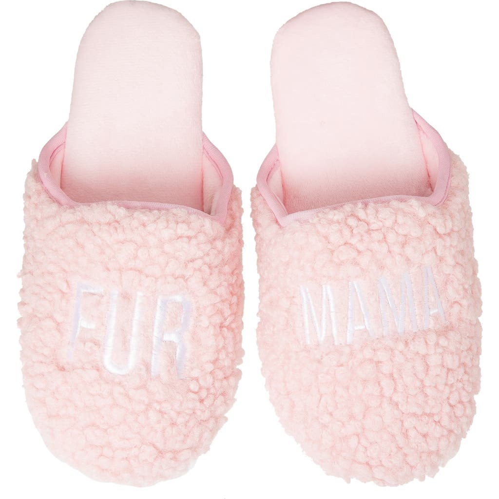 Totalee Gift Fur Mama Fabric Slippers Small/medium Polyester Pink In Multi