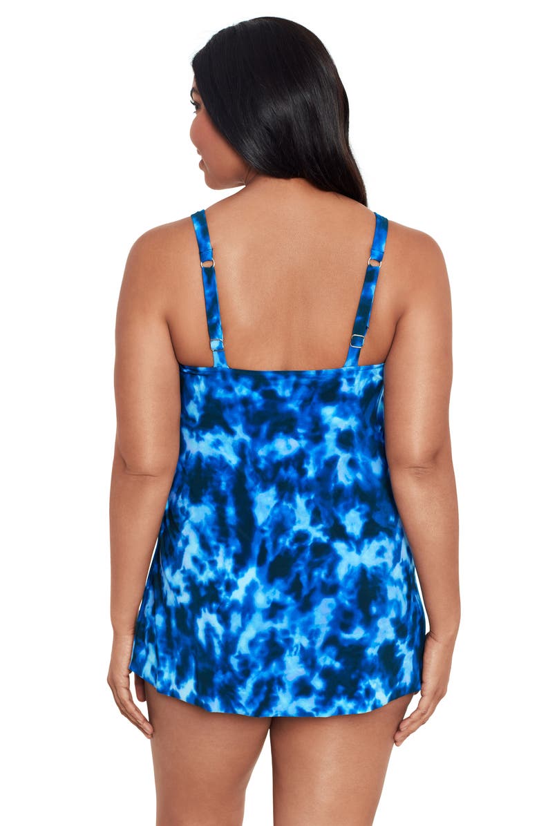 Trimshaper Lola Surplice V-Neck Swimdress, Alternate, color, Rinca Rain