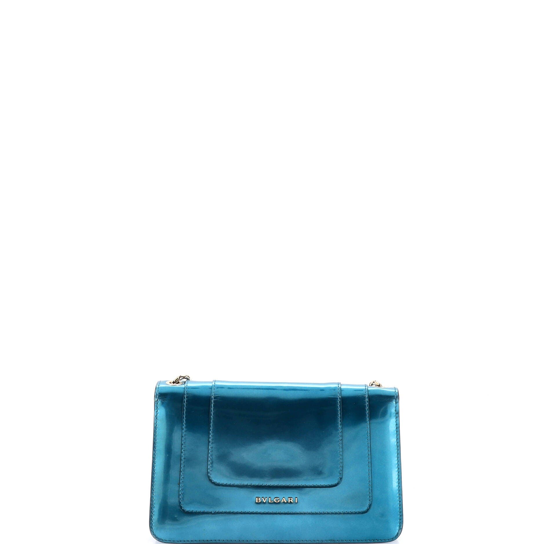 Serpenti Forever Shoulder Bag Metallic Leather Small, Alternate, color, Blue