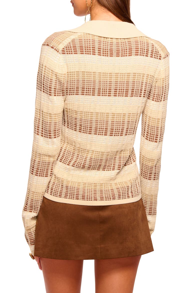 Ivana Plaid Cotton Blend Cardigan, Alternate, color, LIGHT BONE COMBO