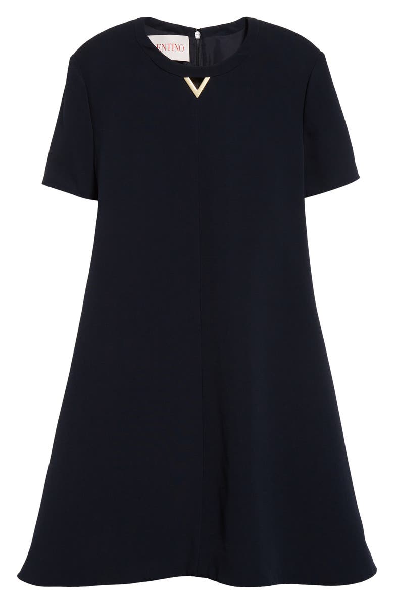 Valentino Garavani V Detail Crepe A-Line Dress, Alternate, color,