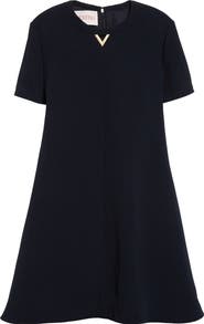 Valentino Garavani V Detail Crepe A-Line Dress