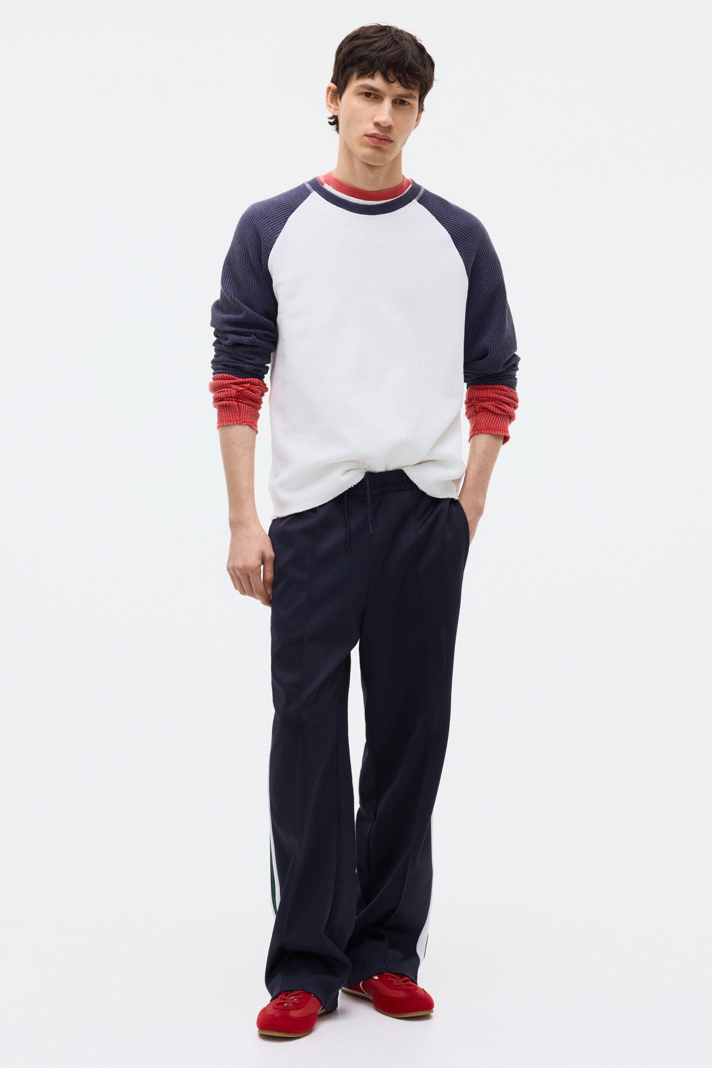 Regular-fit waffled jersey shirt - image 2