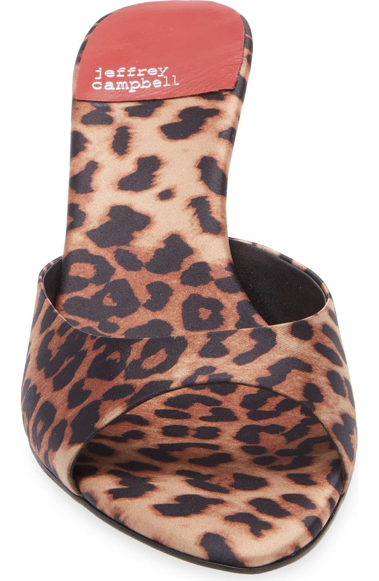 Jeffrey Campbell Spy-Kid Slide Sandal, Alternate, color, Beige Black Cheetah Satin