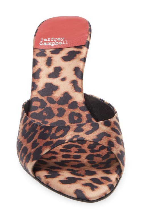 Jeffrey Campbell Spy-kid Slide Sandal In Beige Black Cheetah Satin