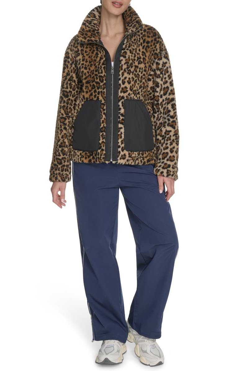 Levi's Faux Shearling Full Zip Jacket, Alternate, color, Black Leopard