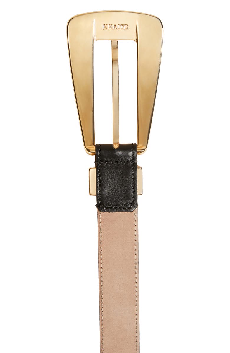 Khaite Lucca Leather Belt, Alternate, color, Black