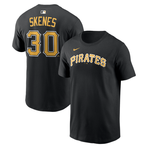 Men's Nike Paul Skenes Black Pittsburgh Pirates Home Name & Number T-Shirt