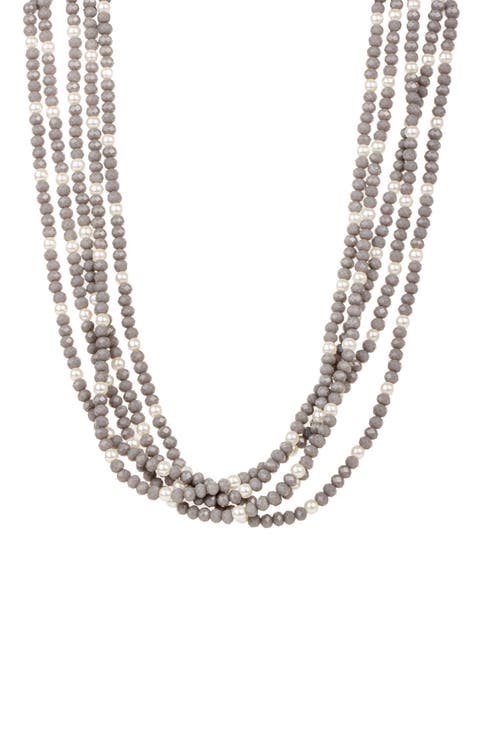 Crosby Crystal & Pearl Multistrand Necklace
