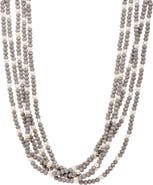 SAACHI Crosby Crystal & Pearl Multistrand Necklace