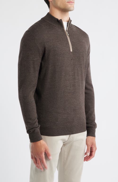 Johnnie-o Raynor Merino Wool Quarter Zip Sweater In Brown