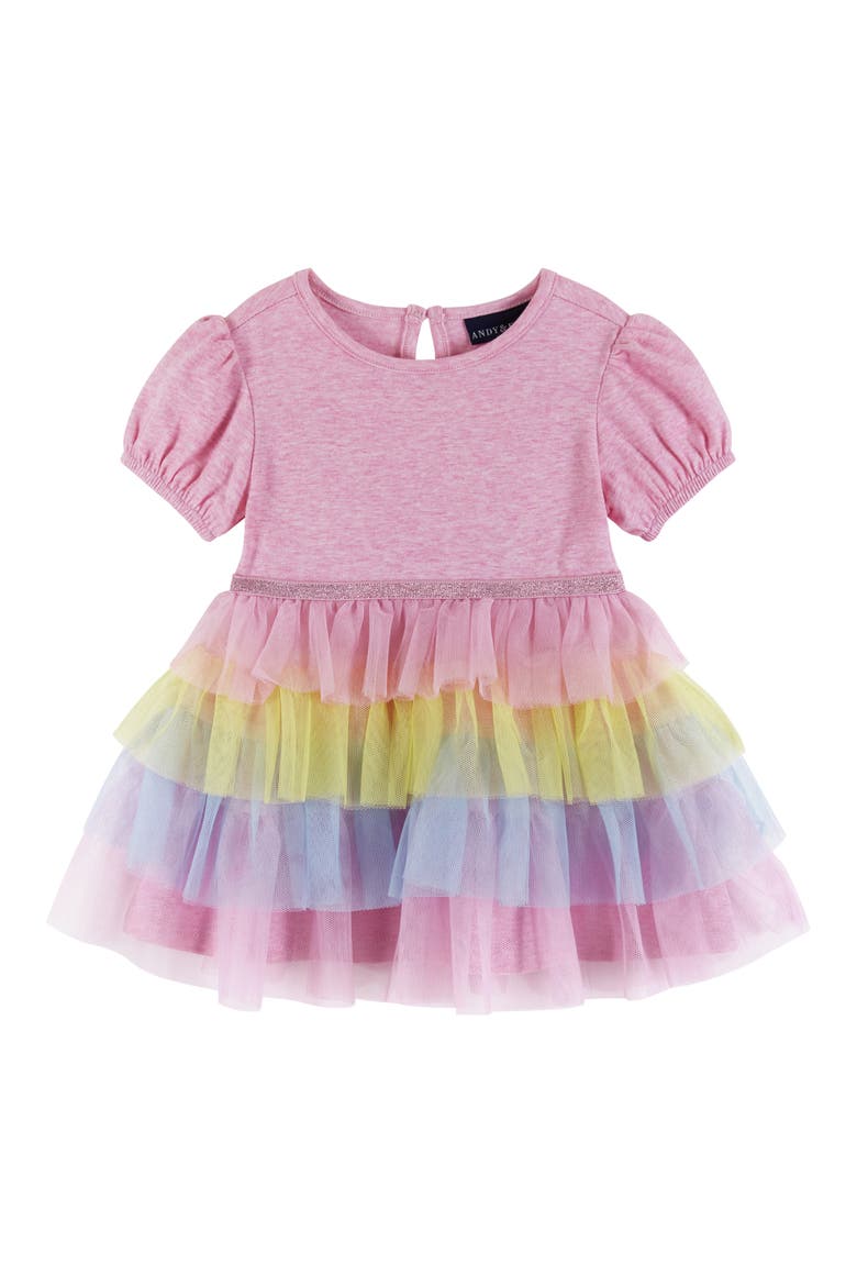 Puff Sleeve Tiered Dress, Alternate, color, PINK PUFF