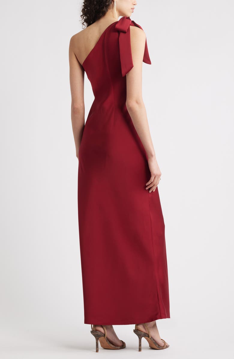Chelsea28 Bow One-Shoulder Maxi Dress, Alternate, color, Red Grape