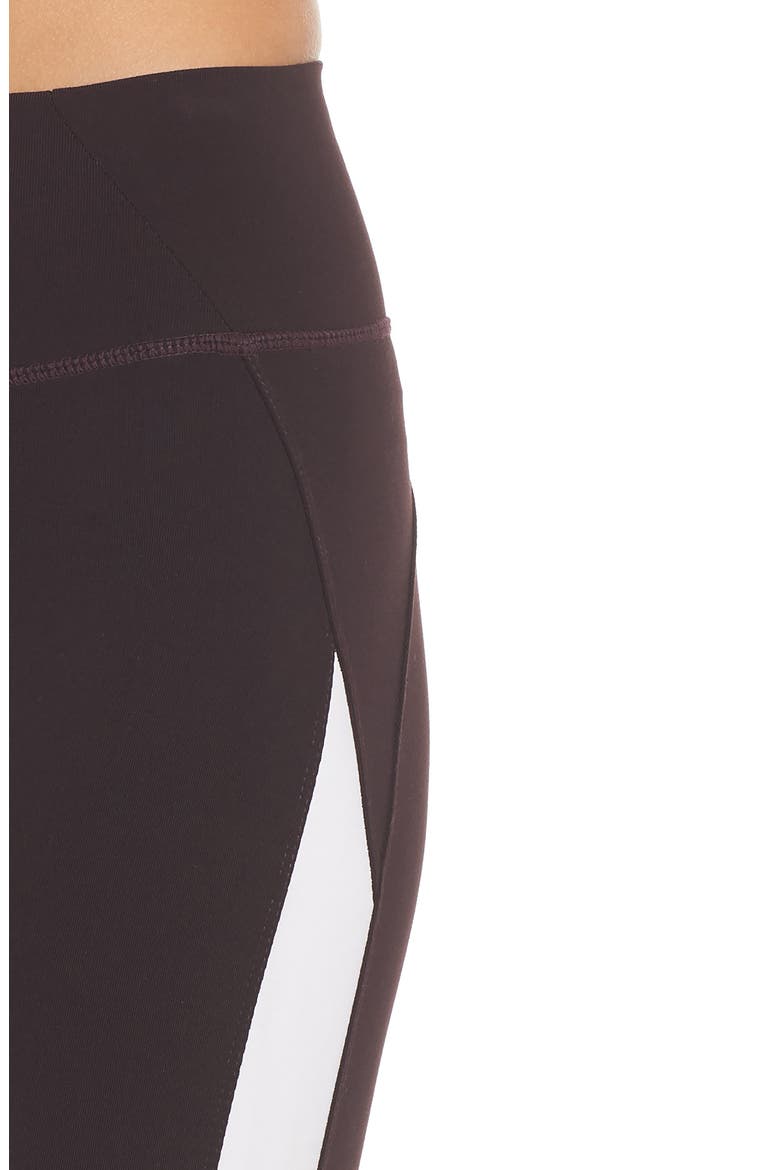 Midfield Leggings, Alternate, color, DARK WALNUT/ OFF WHITE