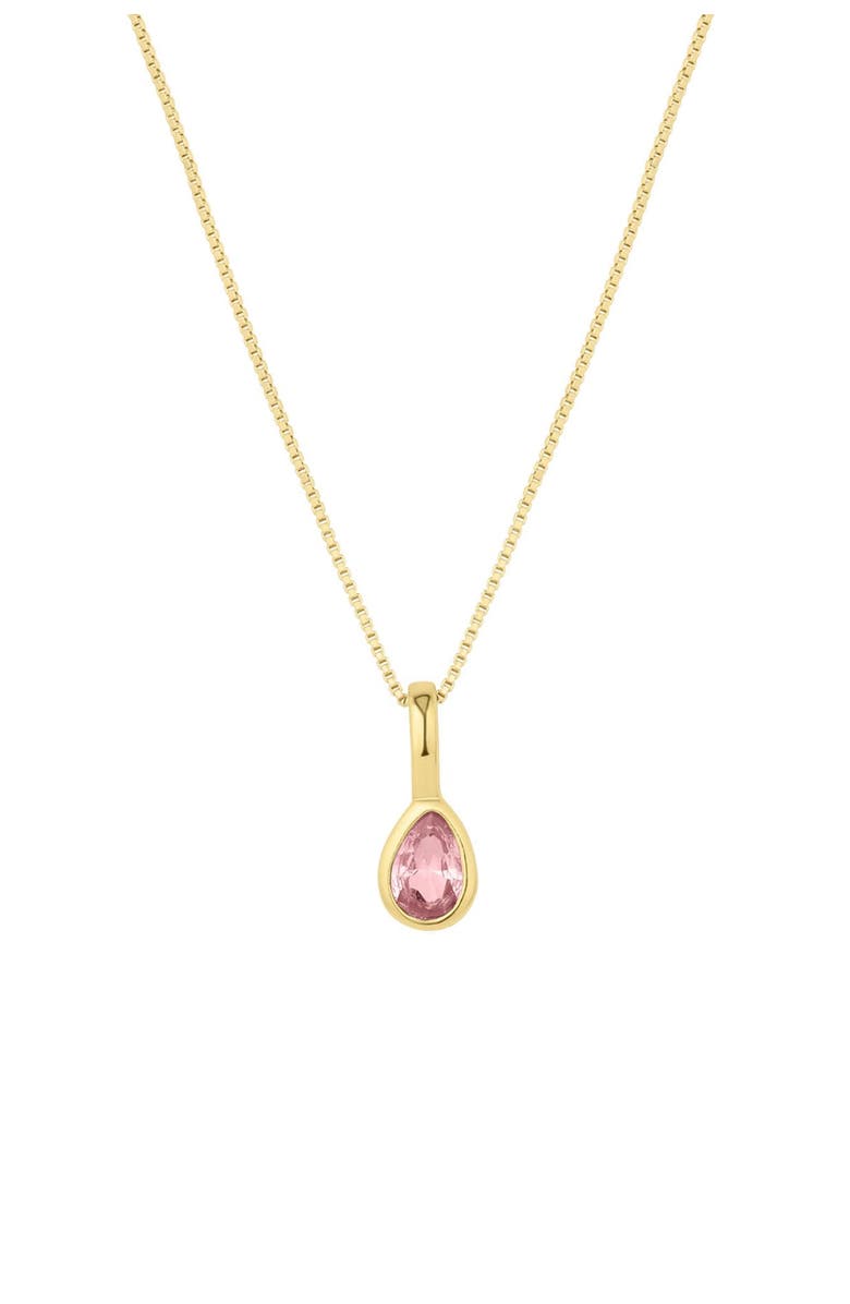 Set & Stones Teardrop Birthstone Necklace, Main, color, Gold / October
