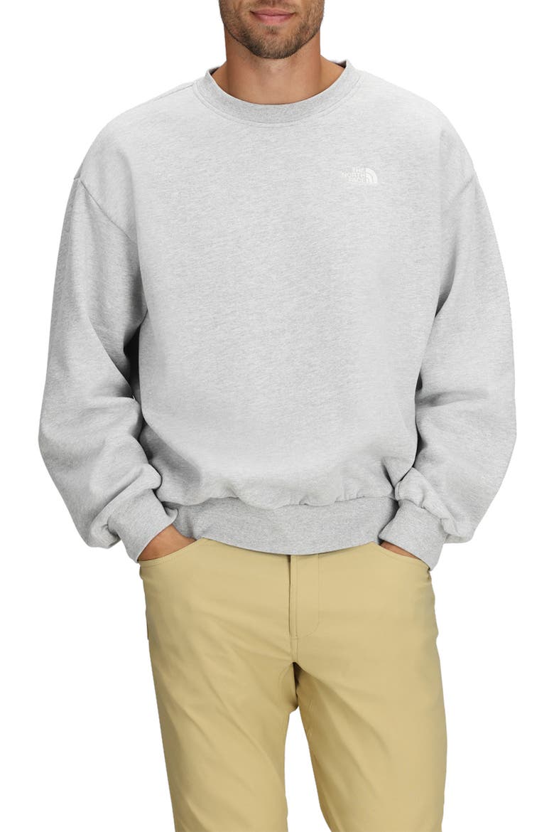 Evolution Simple Dome Oversize Crewneck Sweatshirt, Main, color, TNF PALE GREY HEATHER