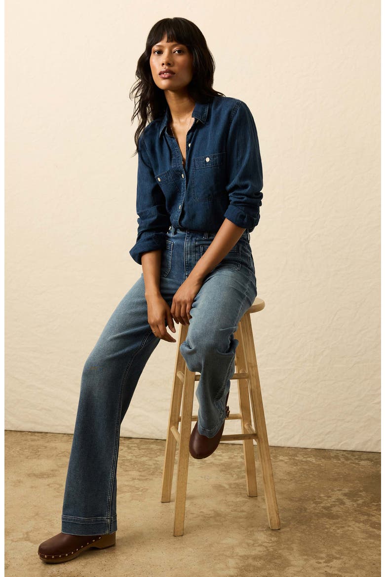 Tried & True Chambray Classic Shirt, Alternate, color, NIGHT LAGOON WASH