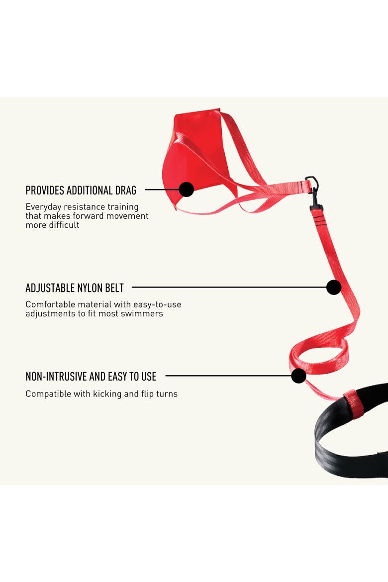 Swim Parachute for Resistance Training Builds Strength Endurance Adjustable Belt, Alternate, color, Red