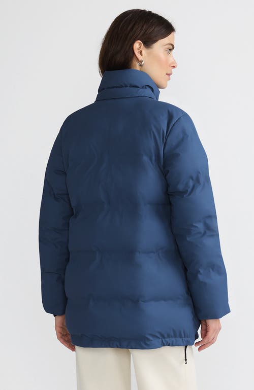 Lands' End Plus Size Squall Insulated Slicker Puffer Jacket In Light Indigo Blue