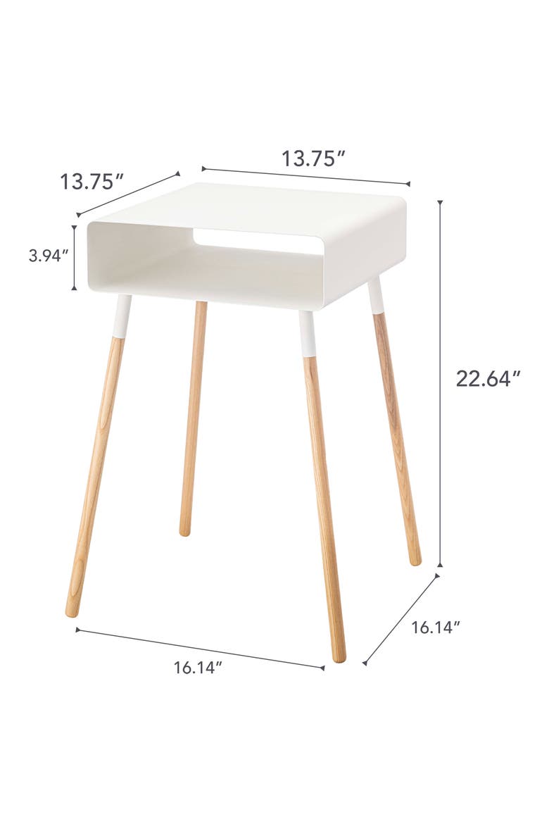 Steel Storage Side Table, Alternate, color, WHITE