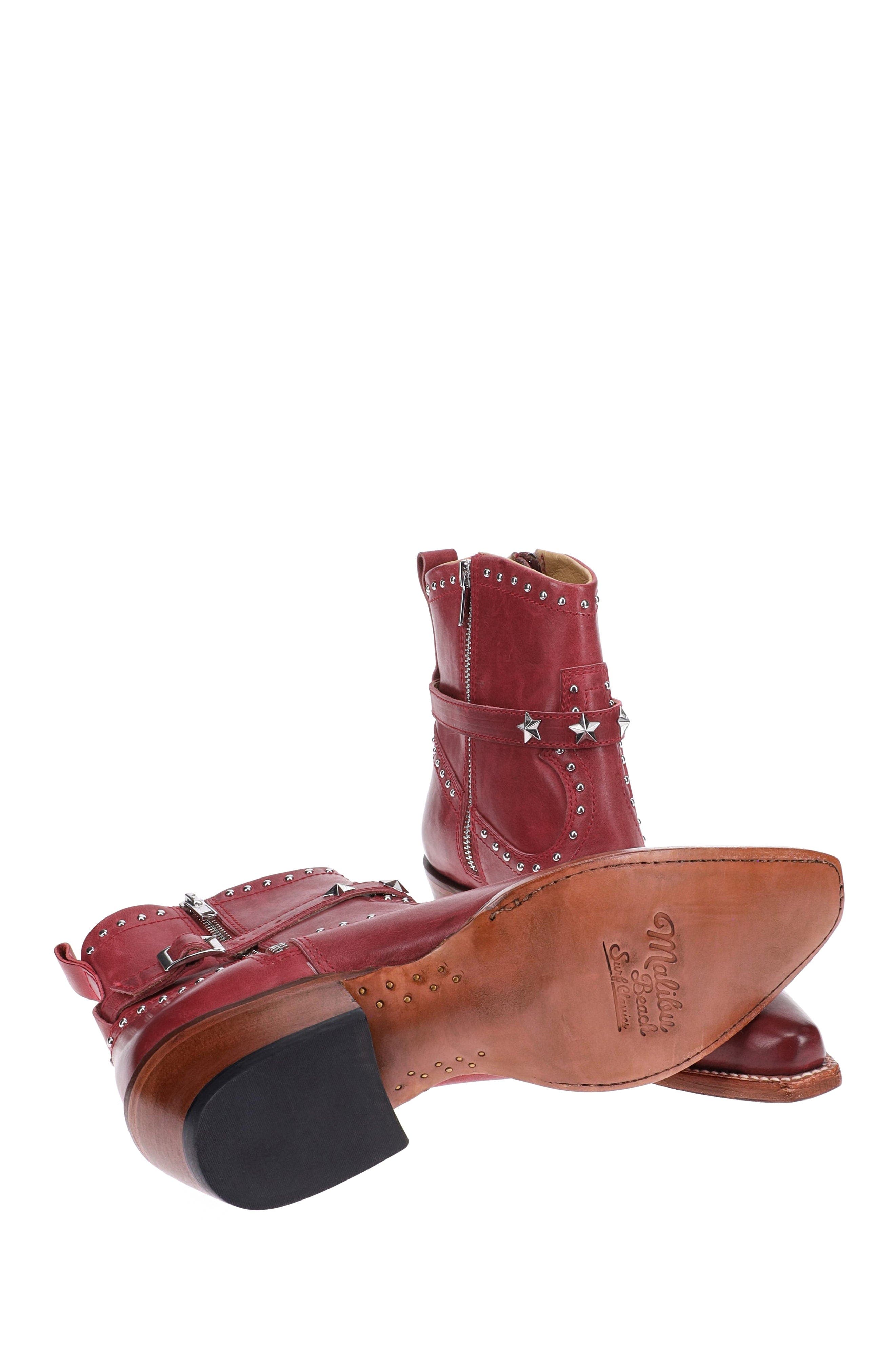 Malibu Beach Women's Premium Western Leather Boots Sandy, Alternate, color, Red