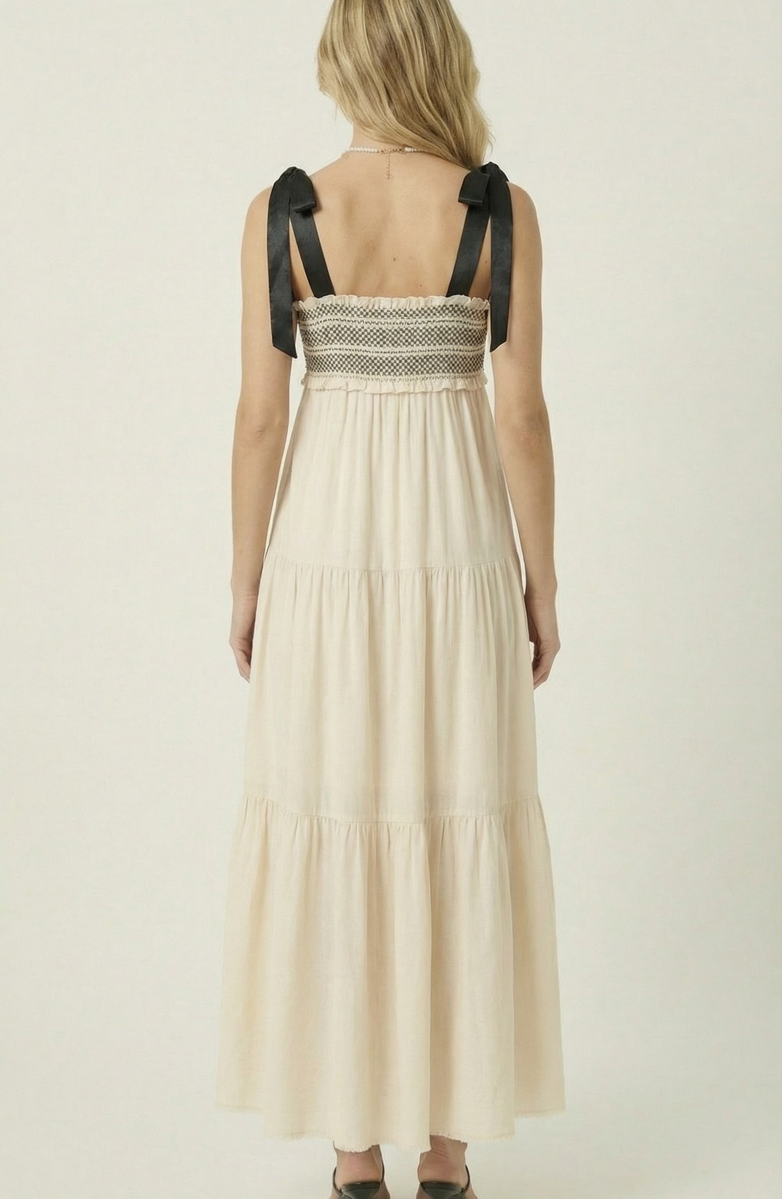 Smocked Lace-Trim Maxi Dress - image 2