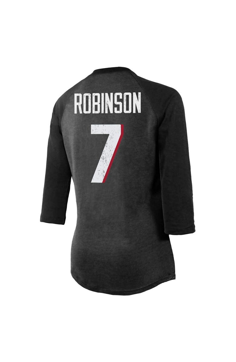 Majestic Threads Women's Majestic Threads Bijan Robinson Black Atlanta Falcons Player Name & Number Tri-Blend 3/4-Sleeve Fitted T-Shirt, Alternate, color, 