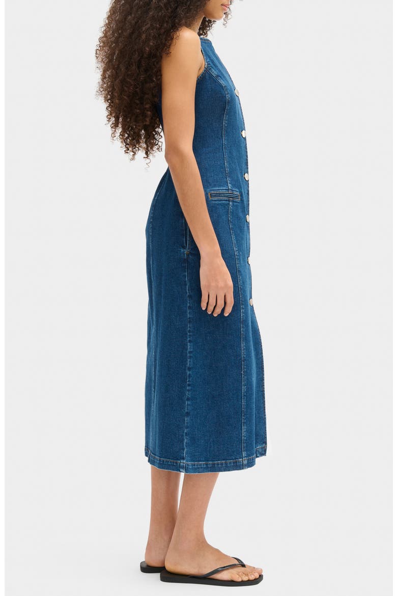 Sanitago Sleeveless Denim Dress, Alternate, color, MID BLUE