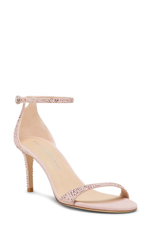 Stuart Weitzman Nudist Shine 75 Sandal In Light Rose/ballet