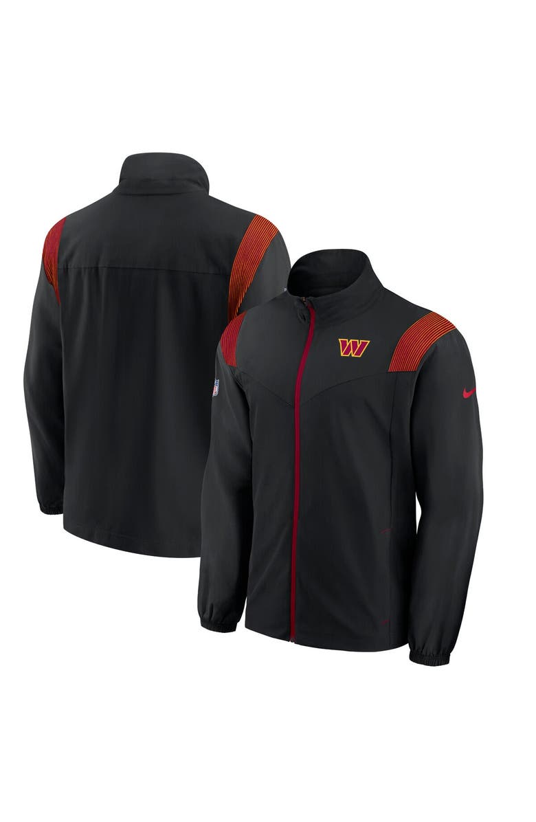 Nike Men's Nike Black Washington Commanders Sideline Woven Logo Full-Zip Jacket, Main, color, Black