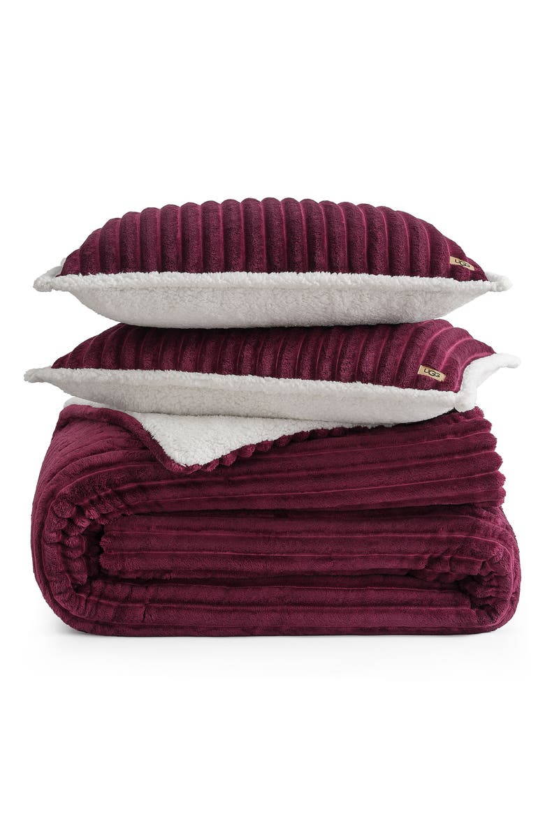 UGG<sup>®</sup> Avery Rib Comforter & Shams Set, Main, color, Wild Grape
