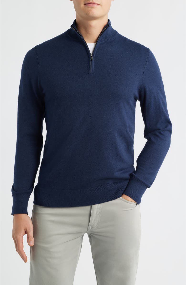 Mizzen+Main Heritage Quarter Zip Sweater, Main, color, Navy