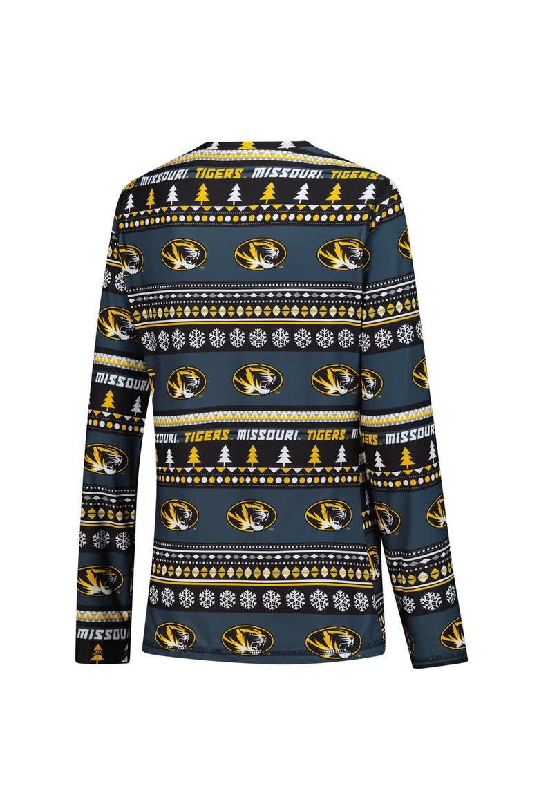 Women's Concepts Sport Black Missouri Tigers Ugly Sweater Holiday Long Sleeve Top & Pants Sleep Set, Alternate, color, Black