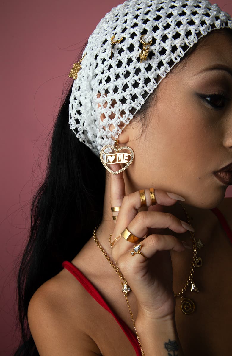 VIDAKUSH I Love Me Drop Earrings, Alternate, color, Gold