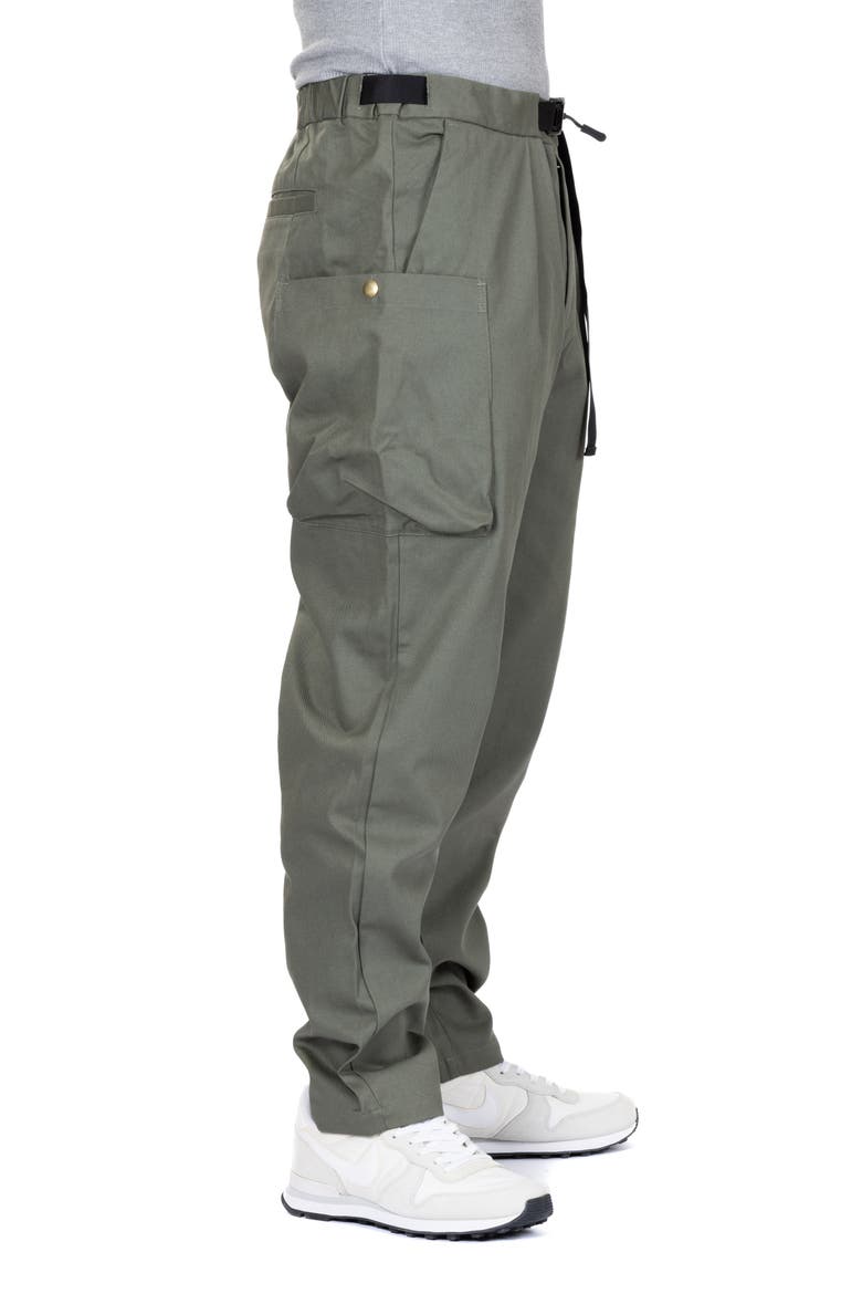 Belted Twill Cargo Pants, Alternate, color, MILITARY GREEN