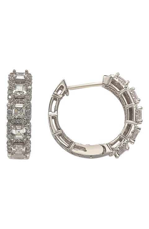 CZ Huggie Hoop Earrings