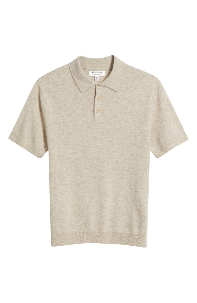 Nordstrom Cashmere Polo, Alternate, color, Beige Hummus Heather